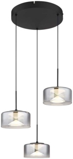 LED Hängelampe, Glas rauchfarben, H 150 cm