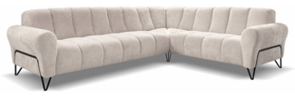 Beautysofa Ecksofa mit Metallbeine in schwarzer VOLARE L, mit höchstem Sitzkomfort, ohne Schlaffunktion