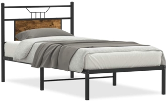 vidaXL Bettgestell ohne Matratze Räuchereiche 75x190 cm Holzwerkstoff 4106733