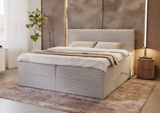 B&B Home Boxspringbett Boxbett Tilia (H3 Matratze Bonellfederung, Kopfteil, Bettkasten und Topper)