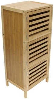 Dekoleidenschaft Beistellschrank aus Bambus natur 3 Türen 77cm hoch, Kommode schmal Schrank Flurkommode