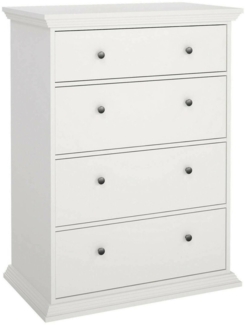 Dmora Kommode Lehar, Mehrzweckkommode, Schlafzimmerkommode, Schrank mit Schubladen, 86x52 h116 cm, Weiß