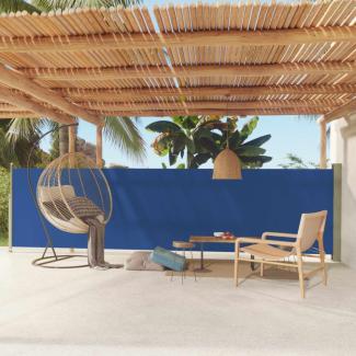 vidaXL Seitenmarkise Ausziehbar 140x600 cm Blau 317954
