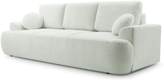 Selsey 'Barletto' 3-Sitzer-Sofa mit Schlaffunktion und Stauraum, Bouclé, Creme