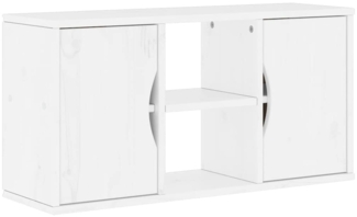 vidaXL TV-Schrank ODDA Weiß 79x24x40 cm Massivholz Kiefer 4103604