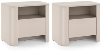 2er-Set Nachtkonsole Bari Nachttisch 58x39x52cm Farbe wählbar