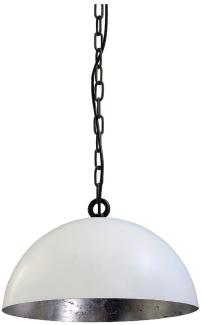 Pendelleuchte Larino 1-flammig Stahl Weiß-Blattsilber Ø40cm
