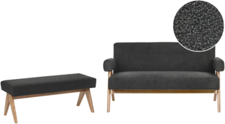 Sofa Set TAMRE Bouclé Schwarz Dunkelbraun