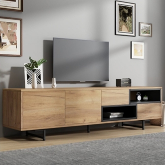 XDeer TV-Schrank TV-Schrank,TV-Boards Aufbewahrungsfunktionen,offener Stauraum mit Leiterfächern, bietet Platz für bis zu 70-Zoll-TVs