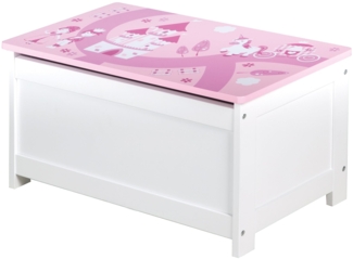roba Spielzeugtruhe 'Krone' - Sitz- & Aufbewahrungstruhe für Kinderzimmer - Truhenbank - Rosa / Pink