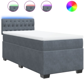 Boxspringbett mit Matratze 190x90 cm Dunkelgrau Samt 3288772