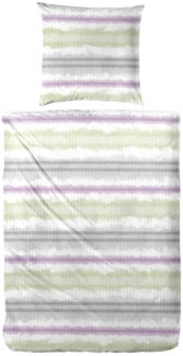 Westminster Bettwäsche Mikrofaser gestreift lila grün 135x200 cm