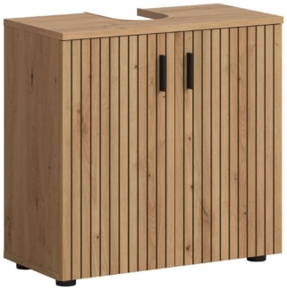 xonox. home – Waschbeckenunterschrank Mone 60 x 59 x 30 cm in Korpus und Front Artisan Oak Nachbildung – Moderner Badschrank Unterschrank für Waschbecken – warm & natürlich