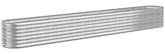 vidaXL Hochbeet Verzinkter Stahl 332x40x36 cm Silbern 318887