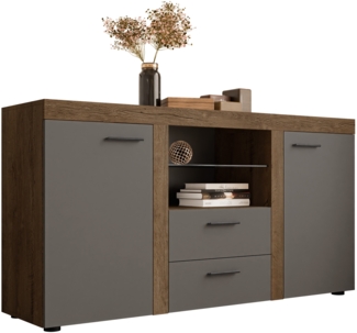 Kommode Rango (Farbe: Lefkas Eiche / Graphit, ohne Beleuchtung)