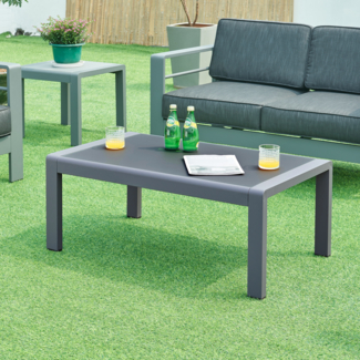 Outdoor-Couchtisch Avise Aluminium Glas Anthrazit [casa. pro]