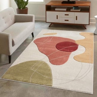 Carpet City Teppich BONITO 7158, rechteckig, Höhe: 11 mm, Läufer, Flachflor, Hochtief-Muster/ 3D-Effekt, Geo-Muster, Wohnzimmer