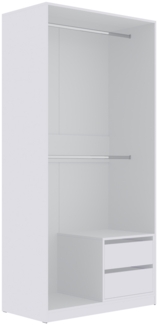 Marmex Möbel TRES SET 12B Kleiderschrank mit Schubladen ohne Türen, modularer Einbauschrank, laminierte Spanplatte, weiß, 100x206x51 cm