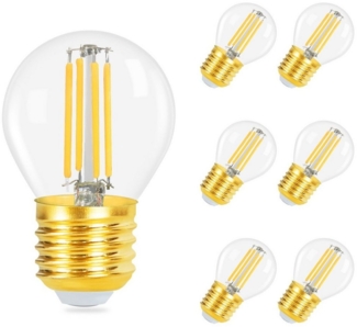 Nettlife LED-Leuchtmittel E27 6 stück Vintage Edison Glühlampe, E27, 6 St, Warmweiß, Hauses Restaurants Wohnzimmers Cafés