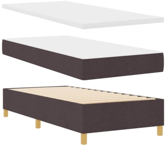vidaXL Boxspringbett mit Matratze Dunkelbraun 90x200 cm Stoff 3341815