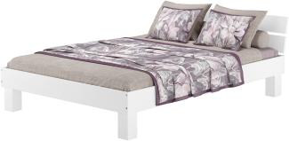 Erst-Holz Französisches Futonbett Doppelbett 160x220 Massivholzbett Buche waschweiß Rollrost V-60. 86-16-220W ohne Zubehör