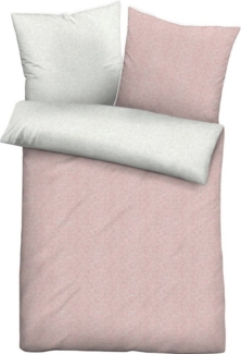 biberna Melange-Flanell Bettwäsche 0840500 MELANGE UNI, rose, 1x 155x200 cm + 1x 80x80 cm