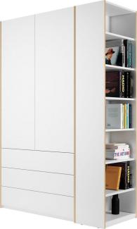 Müller SMALL LIVING Kleiderschrank Modular Plus Variante 1 3 geräumige Schubladen, Anbauregal links oder rechts montierbar