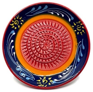 Kaladia Multireibe Reibeteller in Braun, Keramik, handbemalte Küchenreibe - Made in Spain