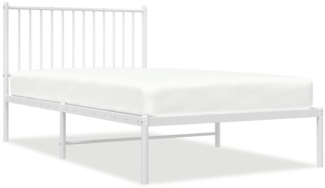 vidaXL Bettgestell mit Kopfteil Metall Weiß 100x190 cm 350925