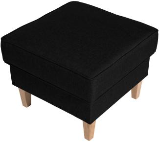 Hocker Karlen Bezug Flachgewebe Buche natur / schwarz 22030