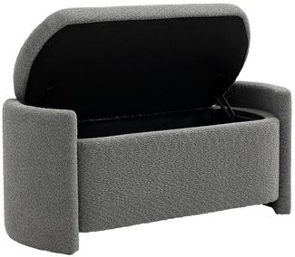 HOMCOM Sitzbank Bettbank mit Stauraum (Aufbewahrungsbank, 1-St, Lagerbank), Grau, 105 x 44 x 45,5 cm