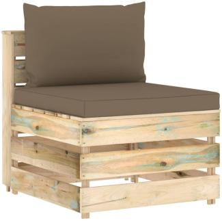 vidaXL Modulares Mittelsofa mit Kissen Grün Imprägniertes Holz 3074515