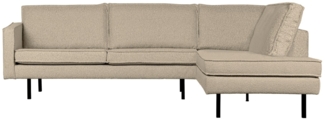 Ecksofa Rodeo aus Boucle-Stoff Rechts, Beige