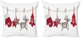 Abakuhaus Kissenbezüge Modern Accent Doppelseitiger Digitaldruck, (2 Stück), Weihnachten Retro-Elemente am Seil
