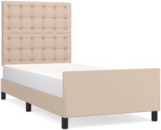 vidaXL Bettgestell mit Kopfteil Cappuccino-Braun 80x200 cm Kunstleder 3125542
