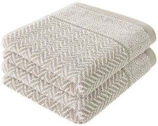 herzbach home Duschtücher Italiana 70x140 cm, (2-St), 500g/m², Premium-Qualität, 100% Baumwolle, gemustert