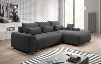 Furnix Ecksofa LORETA Sofa Schlafsofa Eck-Couch mit Schlaffunktion, Bettkasten, Liegefläche 145x205 cm, Made in EU