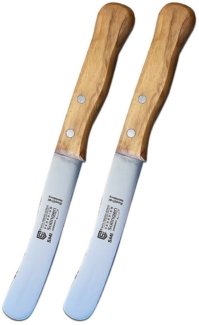 SMI Brötchenmesser 2 tlg Buttermesser Solingen Buchenholz Frühstücksmesser Buckelsmesser, nicht spülmaschinenfest