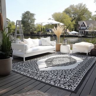 ELLE DECORATION Teppich Meekly Wendeteppich, rechteckig, Höhe: 5 mm, Flachgewebe, In-& Outdoor, Modern, beidseitig, Balkon, Wohnzimmer