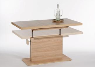 Couchtisch MONACO 120 x 67, höhenverstellbar ausziehbar Sonoma Eiche