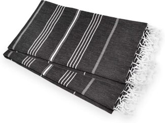 Turquoise Home 2er Pack Pestemal Küchetuch Handtuch 50x90 cm Putztuch Schwarz