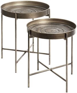 Beistelltisch >55223< (2er Set) in kupfer, Metall - 49x42cm (HxD)