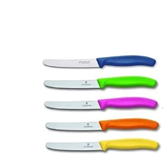 Victorinox Tomatenmesser Swissclassic Rund Well 5er Set Bunt Gemischt, 11 cm, 6.783B. 5