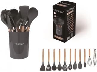 Küchenhelfer Küchenutensilien Set mit Ständer 12-tlg. grau Cheffinger UT-11