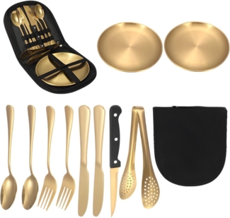 ibettertec Besteck-Set Besteck-Set,Besteckset für 2 Personen,10 teilig Edelstahl Besteck set, Edelstahl, Essbesteck mit Messer Gabel Löffel, Tafelmesser