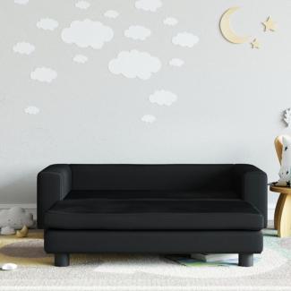 vidaXL Kindersofa mit Hocker Schwarz 100x50x30 cm Samt 3196411