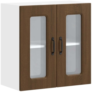 vidaXL Küchen-Hängeschrank mit Glastür Kalmar Braun Eichen-Optik 853674