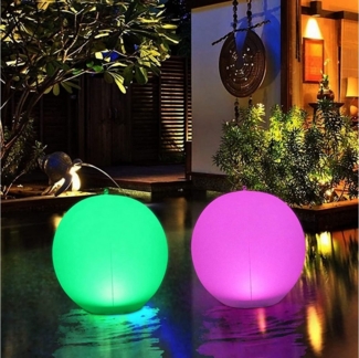 Goeco LED Kugelleuchte Solar LED Kugelleuchte (2er), RGB Poolleuchte, Fernbedienungsleuchte