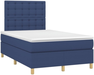 vidaXL Boxspringbett mit Matratze Blau 120x190 cm Stoff 3269964
