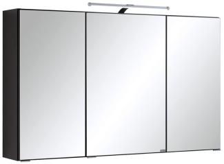 Spiegelschrank mit LED-Beleuchtung 3-trg, COMO-03, grau, B x H x T ca.: 100 x 64 x 20cm